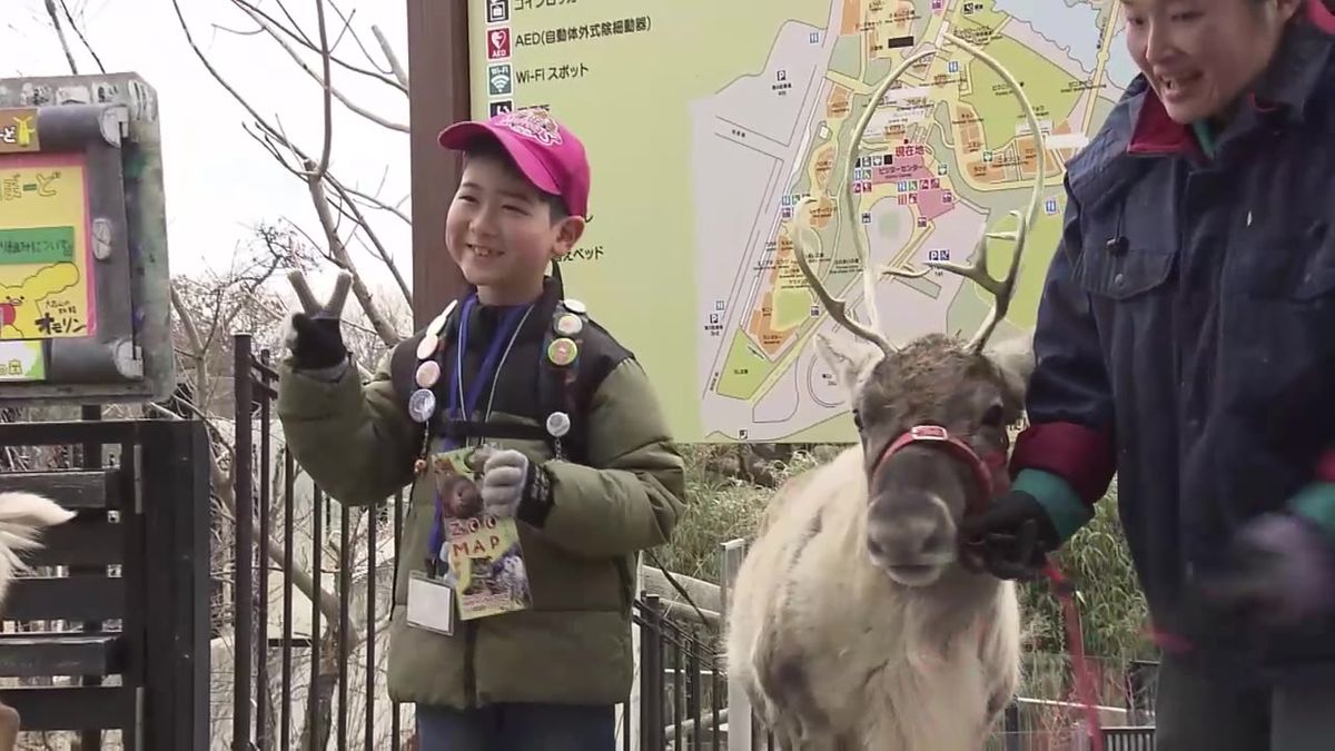 大森山動物園が通常営業スタート　家族連れをトナカイなどが出迎え