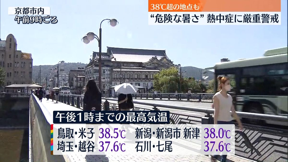 各地で“危険な暑さ”　鳥取・米子で38.5度、新潟・新潟市新津で38度　都心も2日連続の猛暑日に