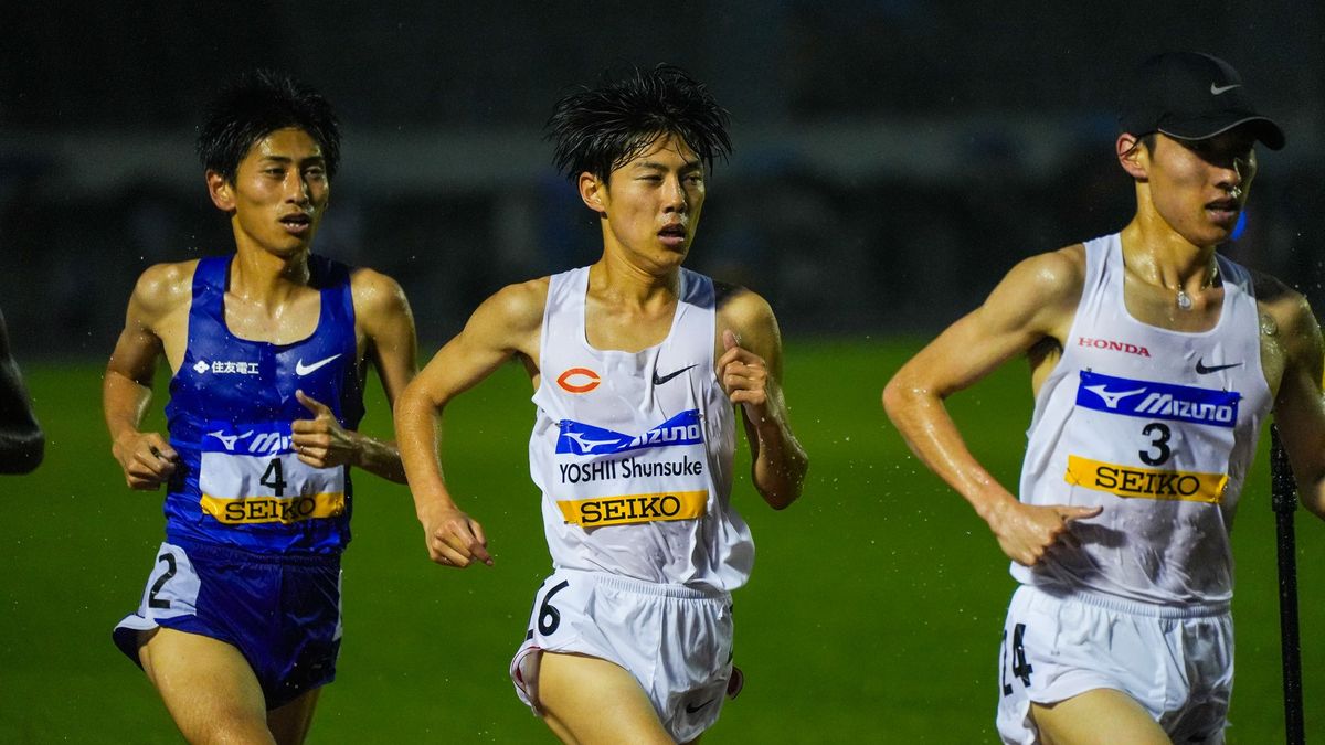 織田記念の最終種目の男子5000メートルで優勝した吉居駿恭選手(中央大学)