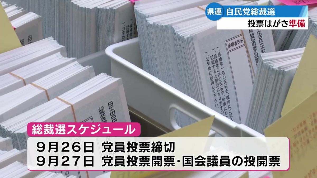 自民党の総裁選の告示を前に 高知県連が投票はがきの準備を進める【高知】