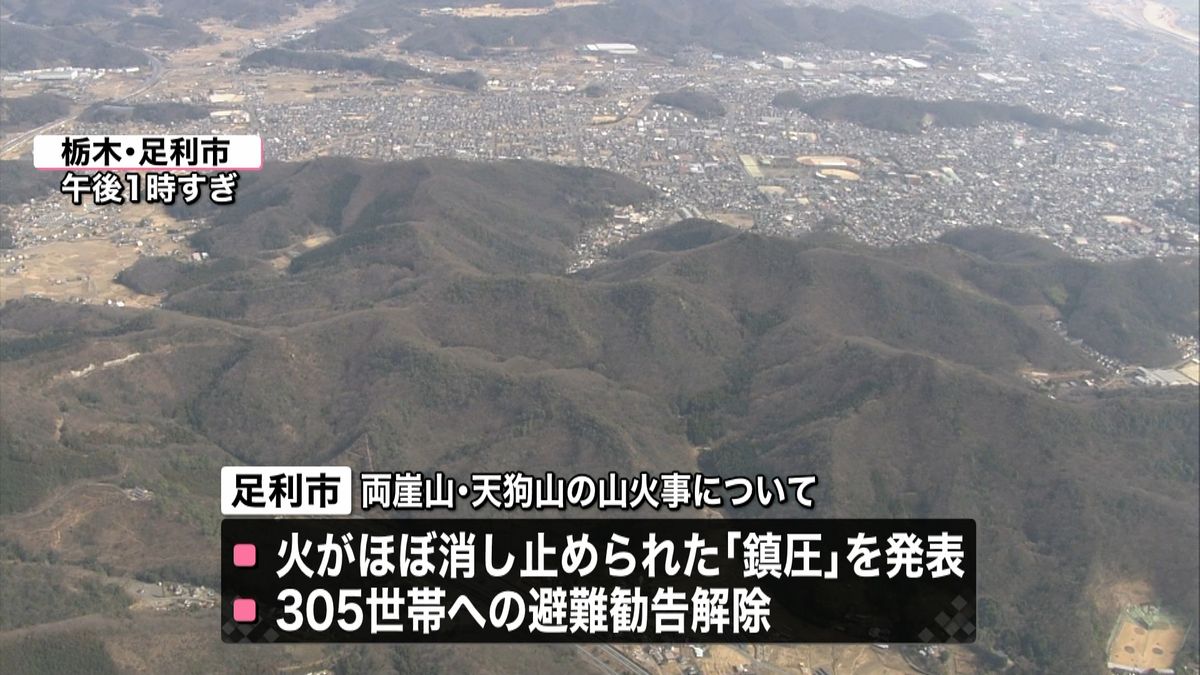 栃木・足利市の山火事「鎮圧」　市が発表