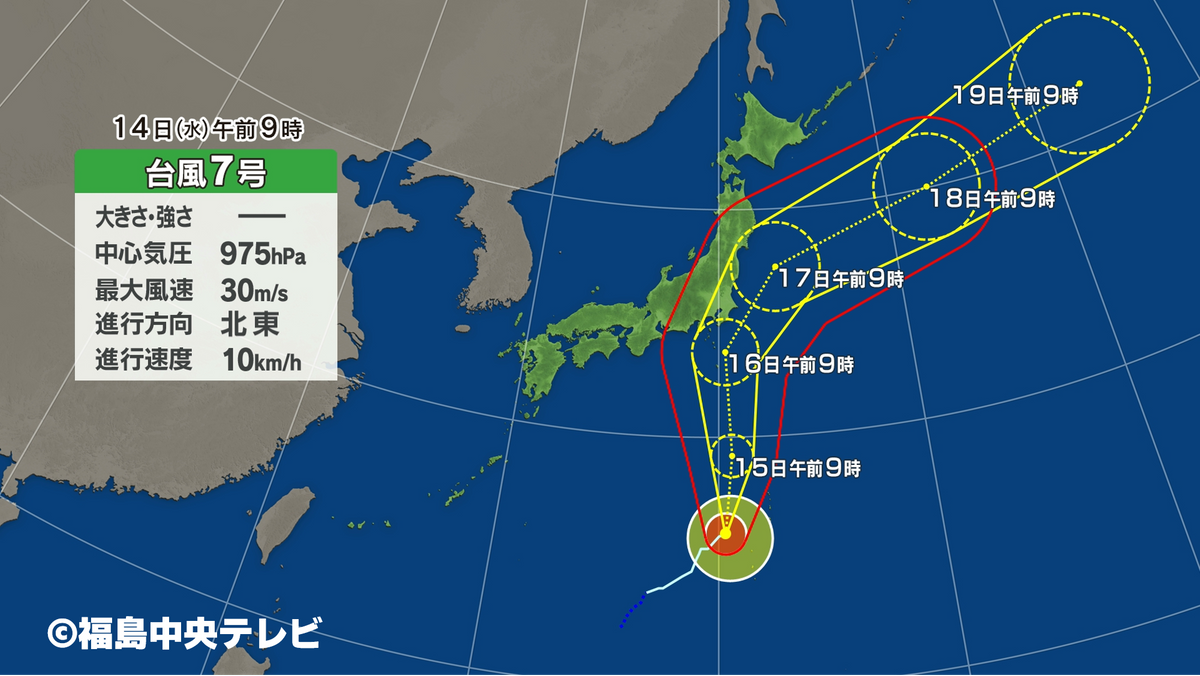 【台風7号】新幹線運休の可能性も…福島県には16～17日に影響か