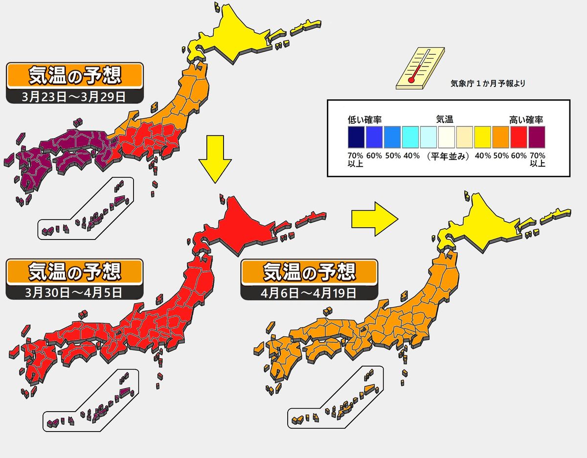 【1か月予報】気温高めで桜の開花は進みそう