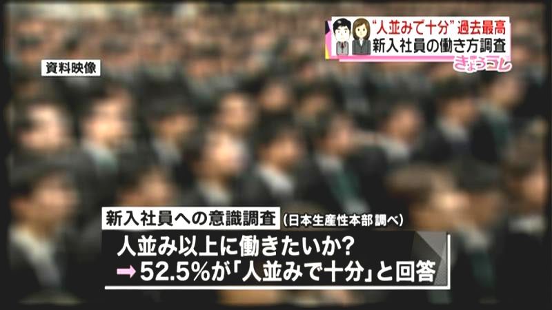 新入社員「人並みで十分」過去最高水準に