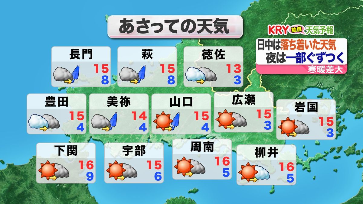 あさって12月1日(日)の天気