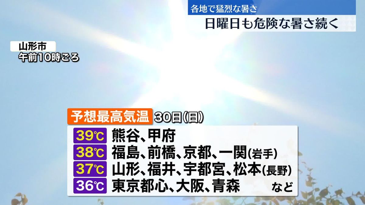 【天気】30日（日）も猛烈な暑さ続く　台風6号は31日（月）～8月1日（火）に沖縄接近へ