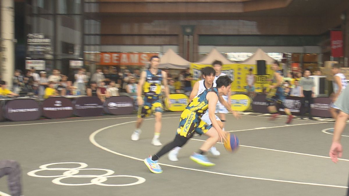 鹿児島市のアミュ広場がコートに　３人制バスケ３ｘ３交流戦