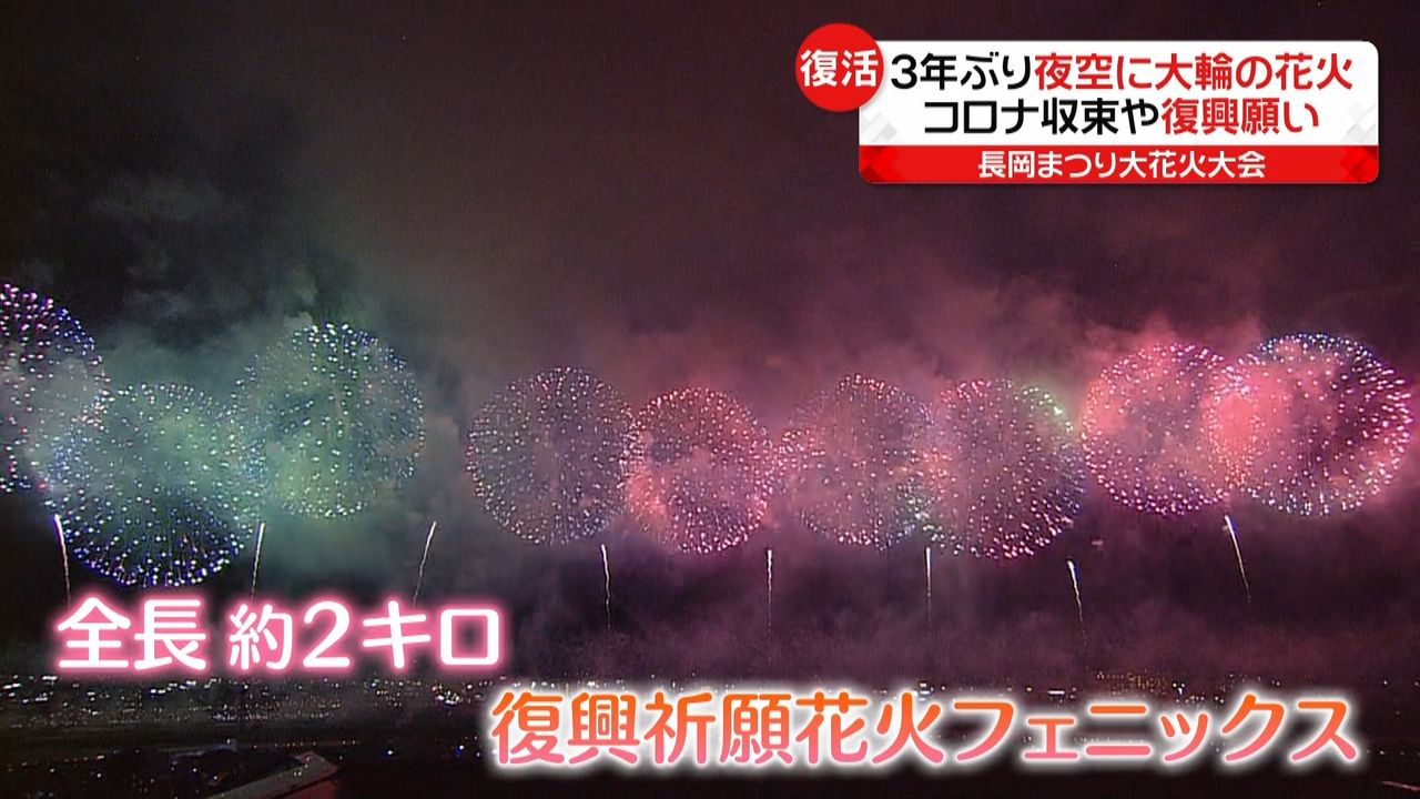 3年ぶり「長岡まつり大花火大会」開催 コロナ収束や復興願い…夏の夜空に大輪の花（2022年8月3日掲載）｜日テレNEWS NNN