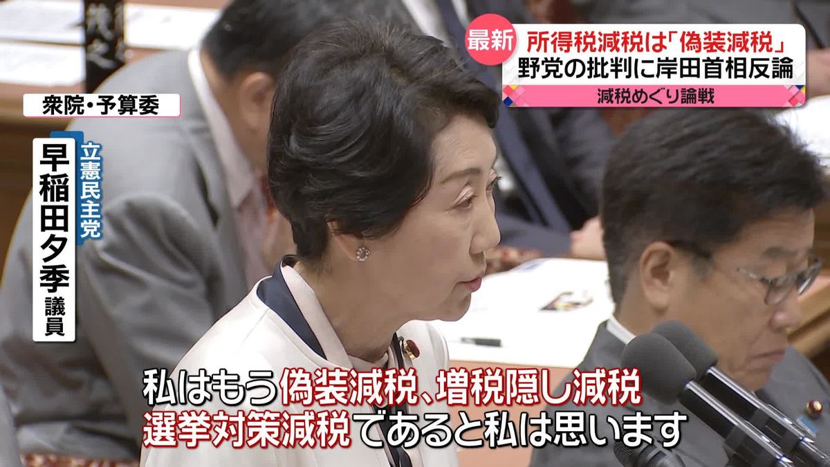 期限付き所得税などの定額減税　野党側が厳しく追及