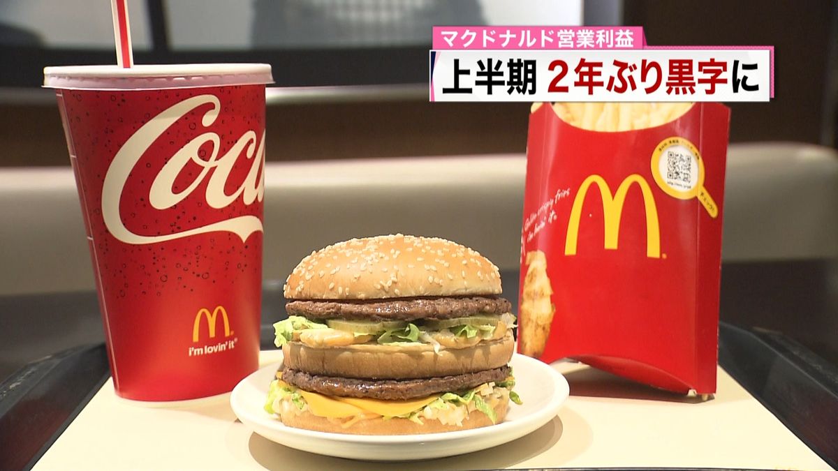 マクドナルドが２年ぶりの黒字　上半期