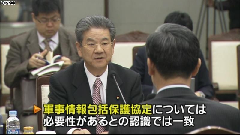 日韓防衛相“物品提供協定”締結協議で合意