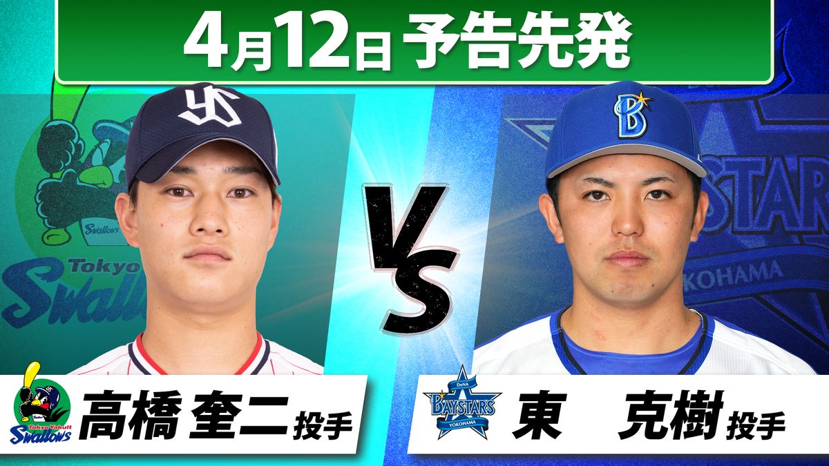 【予告先発】ヤクルトは侍J・高橋奎二　牧秀悟との対戦に「絶対次はおさえる」　DeNAは前回好投の東克樹