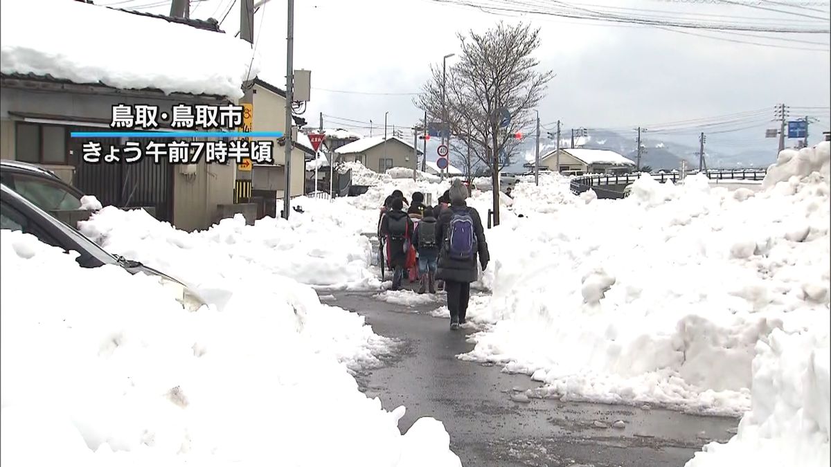 大雪で臨時休校…小中学校が再開　鳥取市