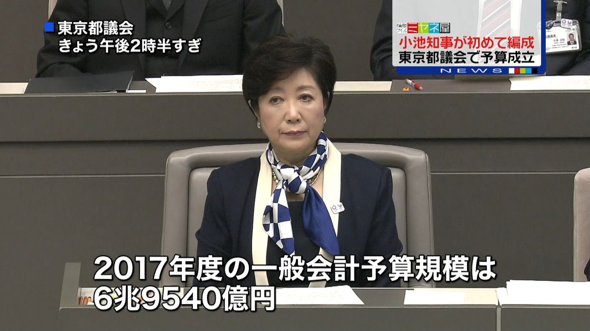 小池知事が初編成　東京都議会で予算成立