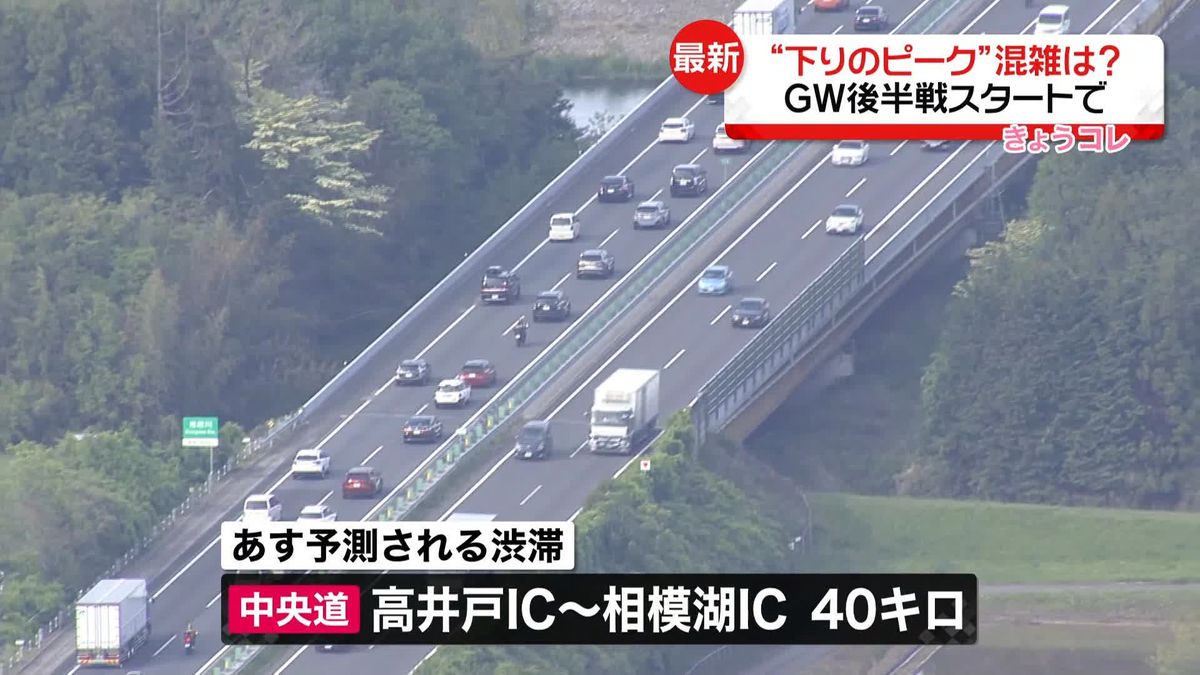 高速道路の渋滞は解消…あすも中央道下りで40キロの渋滞予想　3日18時半現在