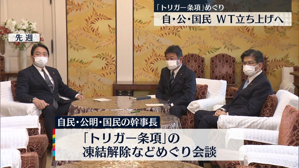 自・公・国民がワーキングチーム立ち上げへ　「トリガー条項」凍結解除めぐり