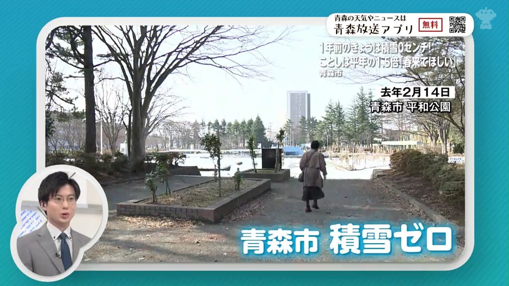 去年の2月14日は“積雪ゼロ”だった！？1メートル超の今年と比較すると驚きの違い「全然春ですもんね」