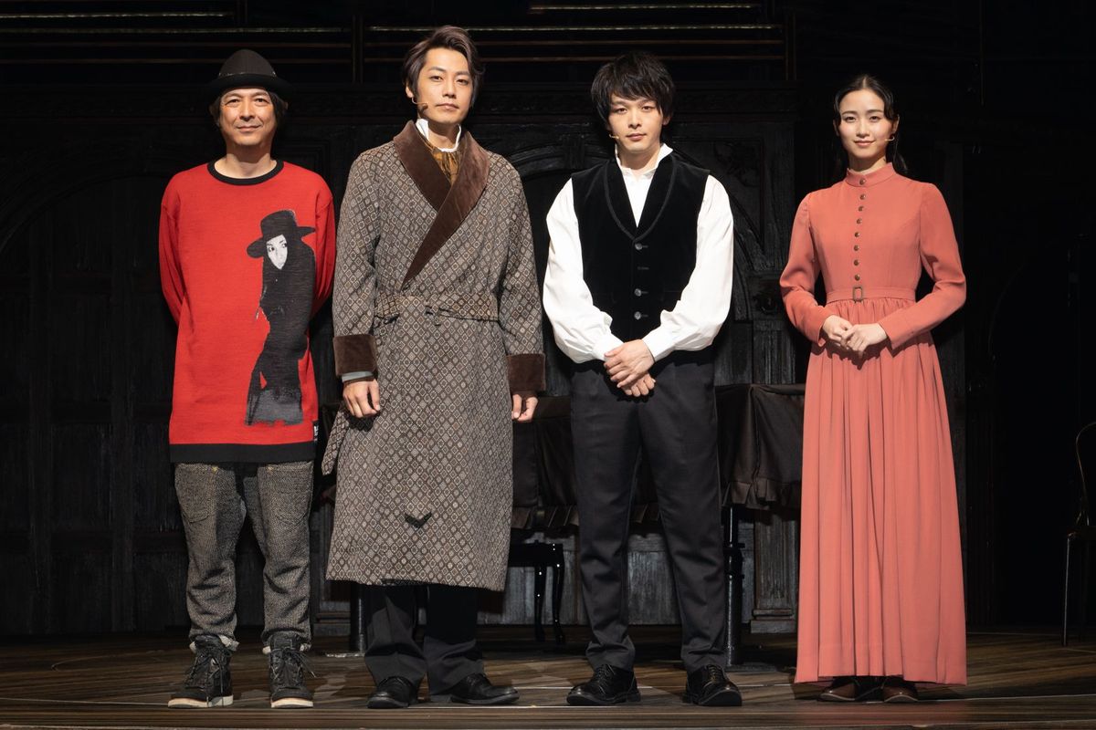 （左から）河原雅彦さん（演出）、福士誠治さん、中村倫也さん、木下晴香さん