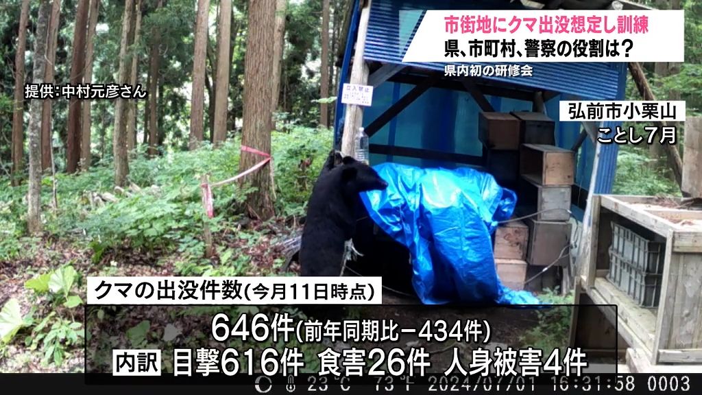 死亡事故も発生　市街地で出没した時の対応は？初のクマ対策研修　青森県