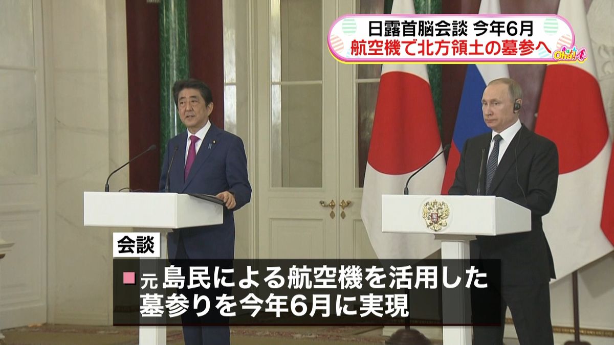 北方領土墓参に航空機活用　日露首脳が合意