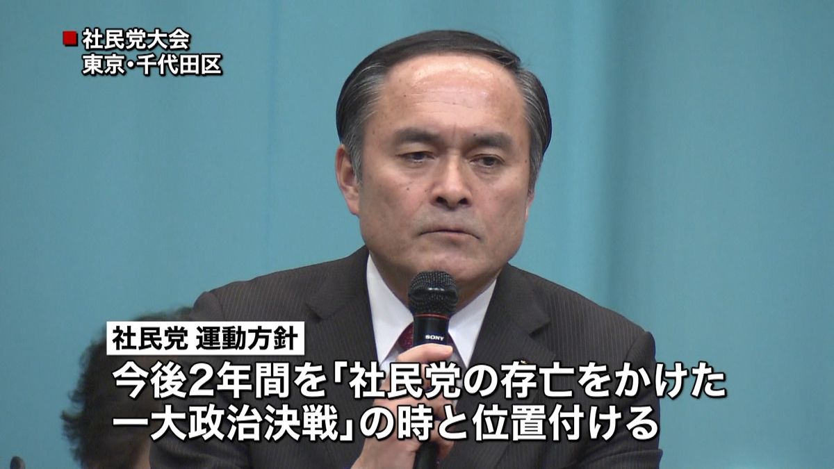 社民党、党大会で今後２年間の運動方針採択