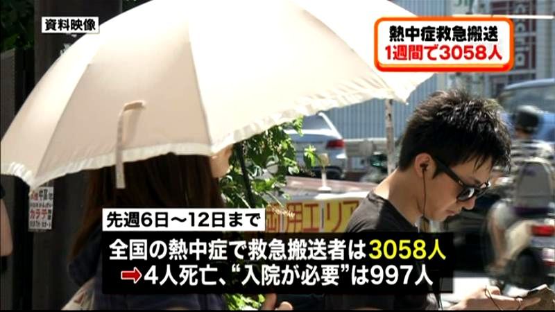 熱中症で救急搬送、前週の６倍に急増