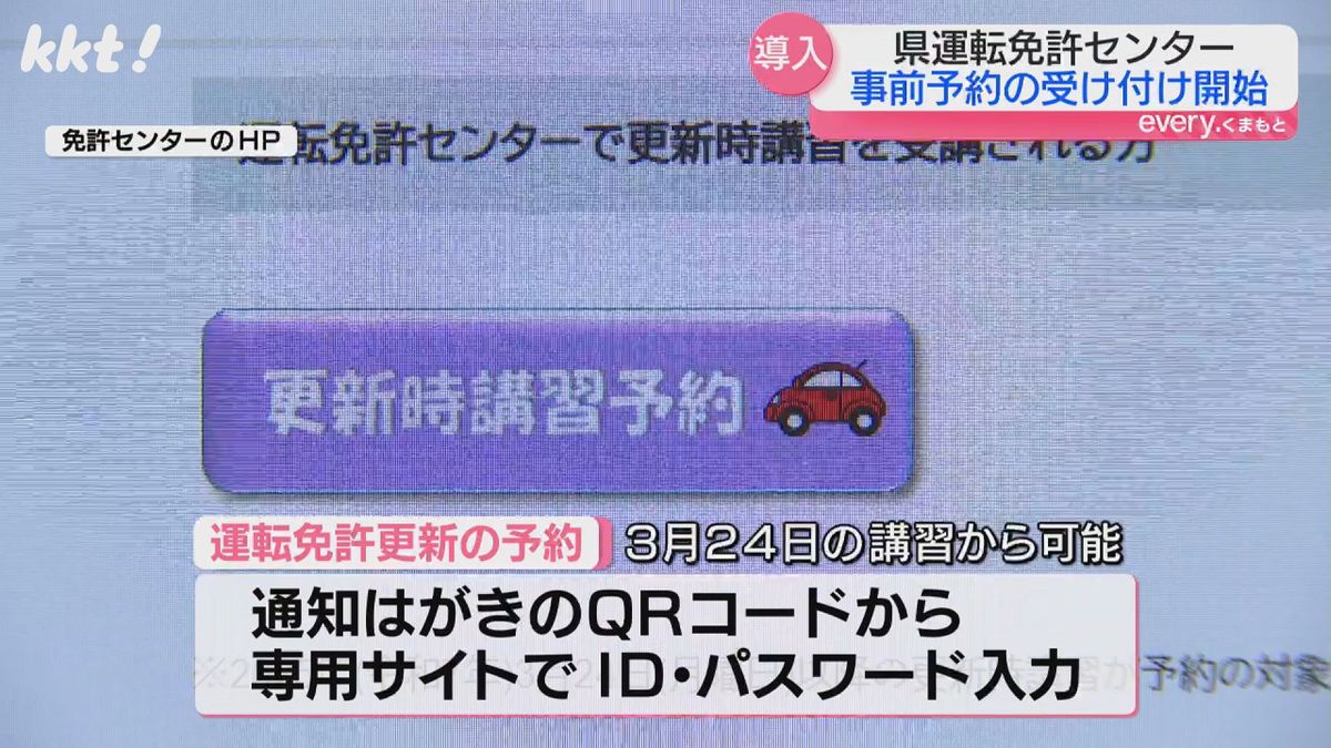 運転免許更新の通知はがきのQRコードからアクセス