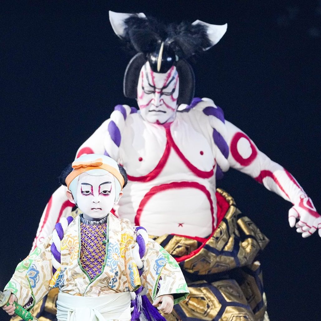 超歌舞伎で共演した中村獅童さんと小川陽喜くん（c）超歌舞伎 Supported by NTT