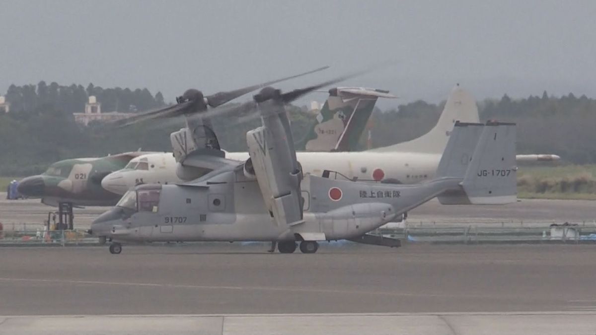 鹿屋基地にオスプレイが緊急着陸24日離陸　エンジン油圧系統の注意灯が表示　日米共同統合演習に参加