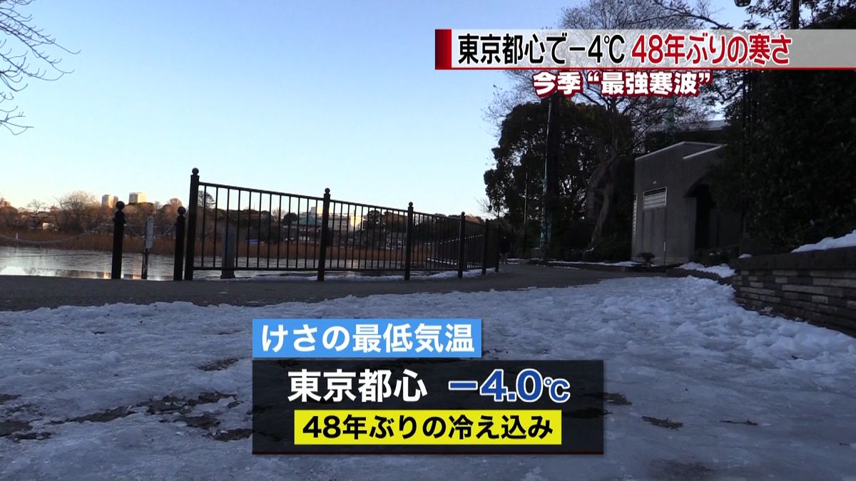 東京都心４８年ぶりの寒さ　日本海側は大雪