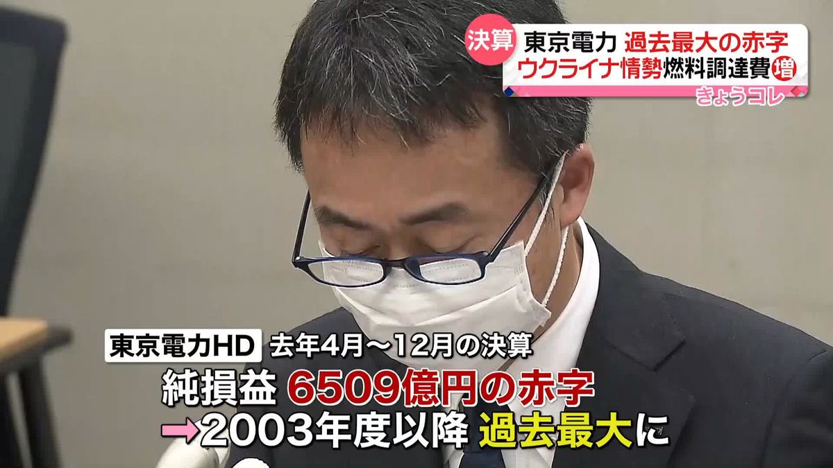 東京電力　過去最大の赤字　ウクライナ情勢で燃料調達費増加