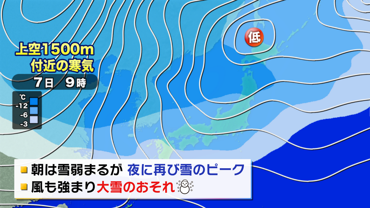 予想天気図（2月7日午前9時）