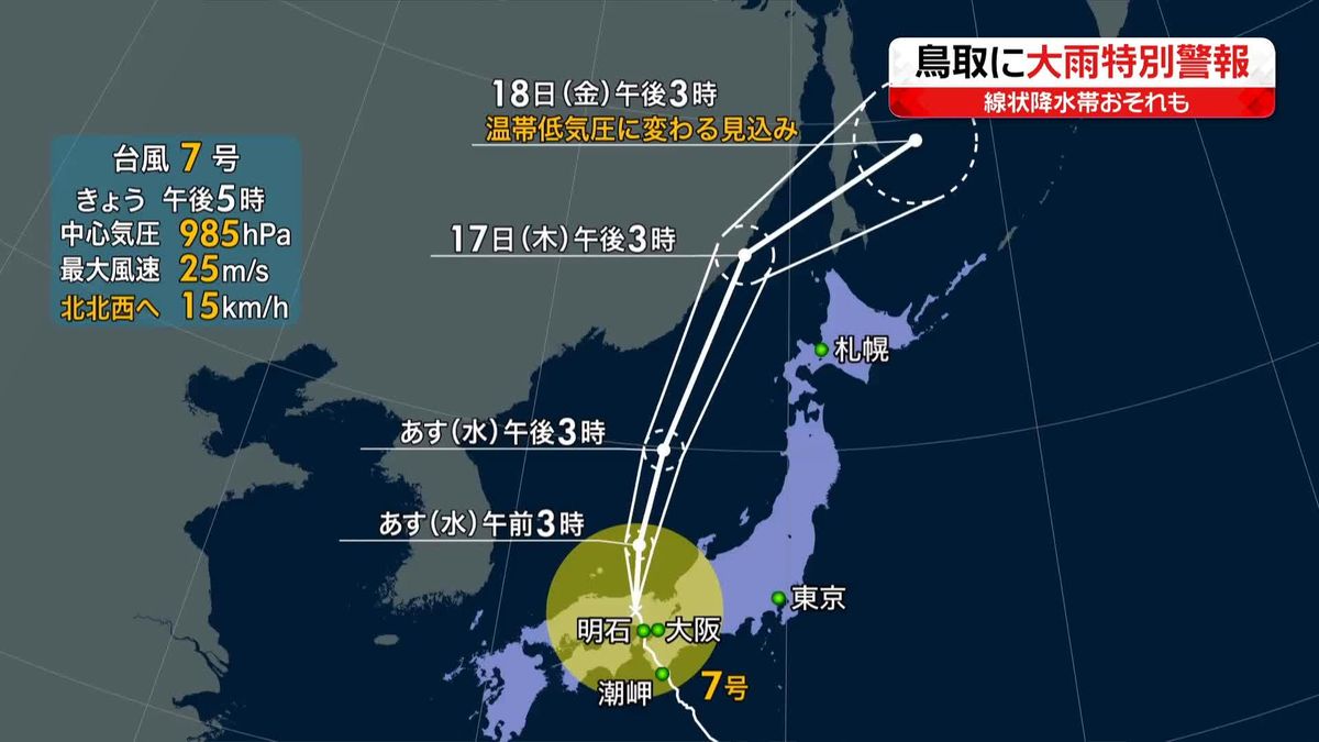 【天気】台風7号は日本海を北上へ　台風が離れても大雨に警戒　日本海側を中心に猛暑、熱中症に警戒