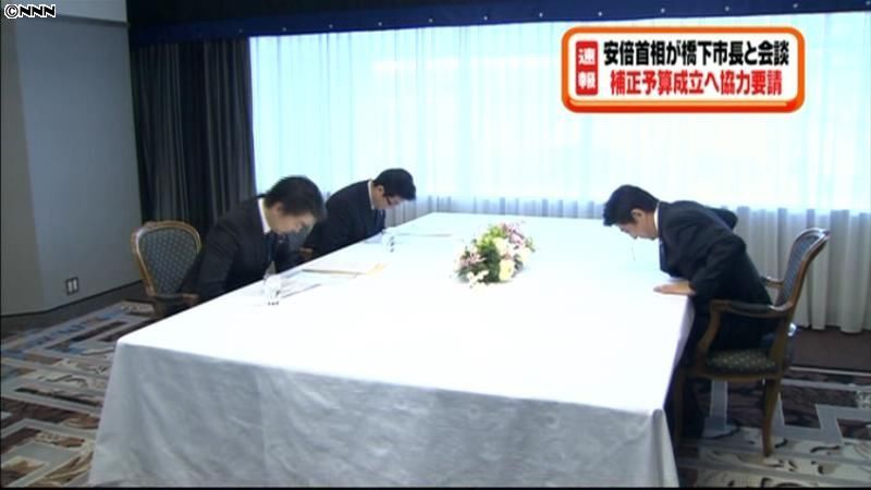首相、維新の橋下・松井両氏と会談