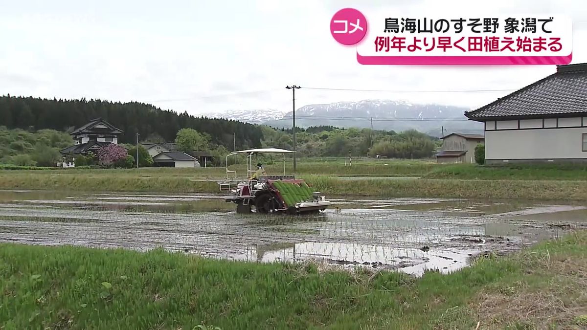 コメ作りシーズン到来　田植えスタート