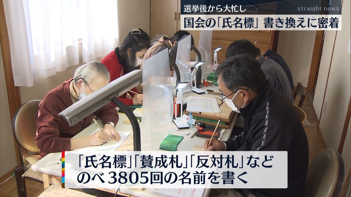 選挙戦直後…国会「氏名標」書き換えに密着