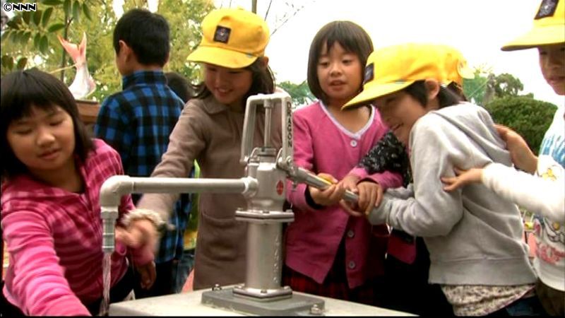 熊本の小学校に災害用井戸を設置　九州初