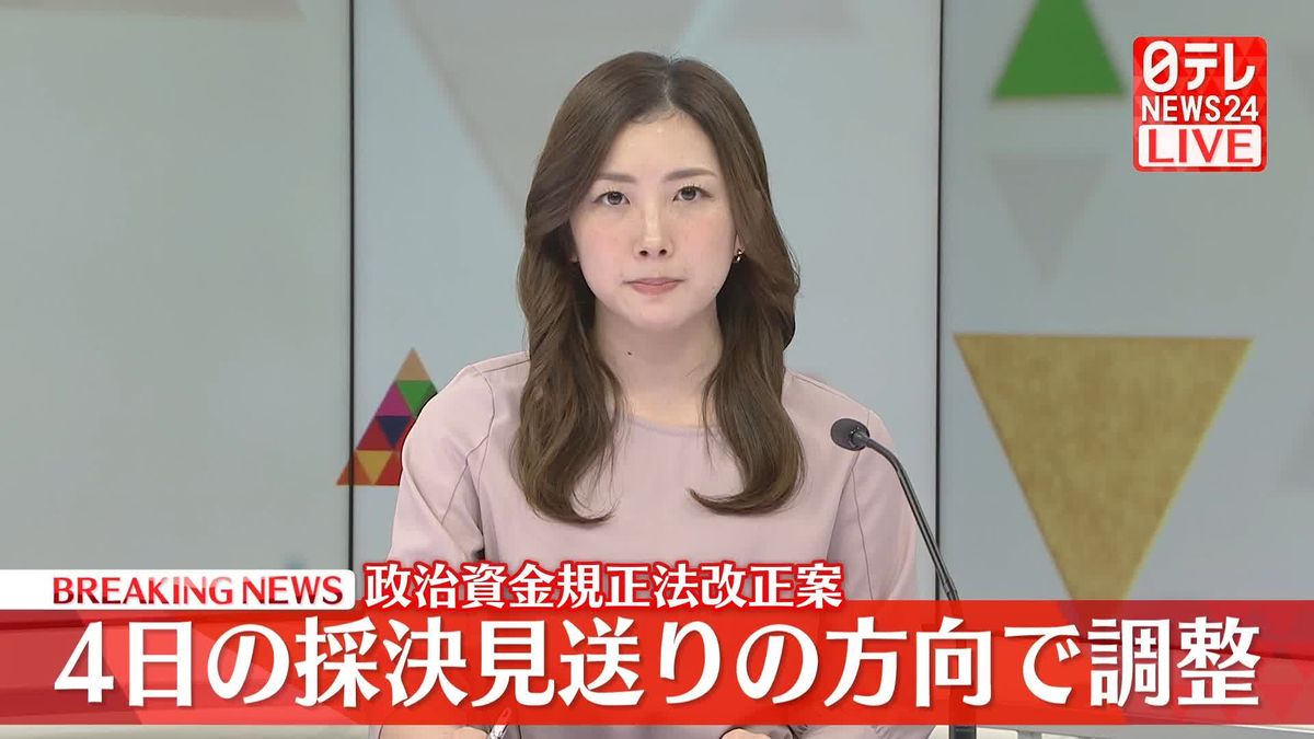 政治資金規正法改正案　4日の採決見送りの方向で調整