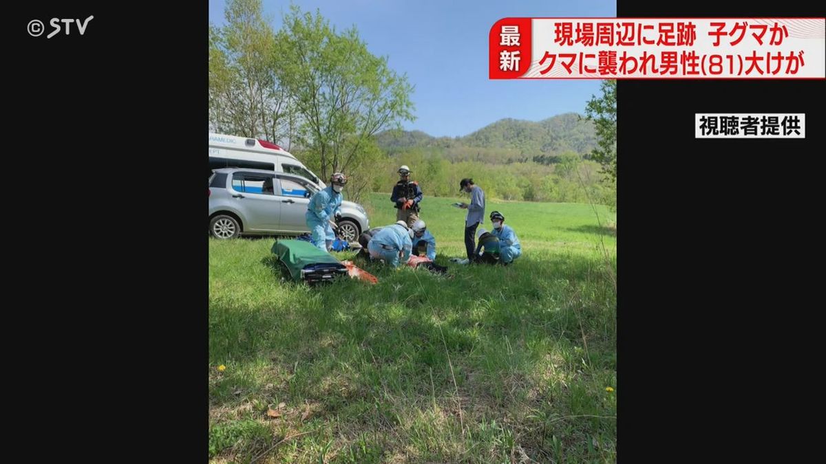 周辺に子グマとみられる複数の足跡　クマ襲撃で８１歳男性大けが　警戒が続く　北海道浦河町