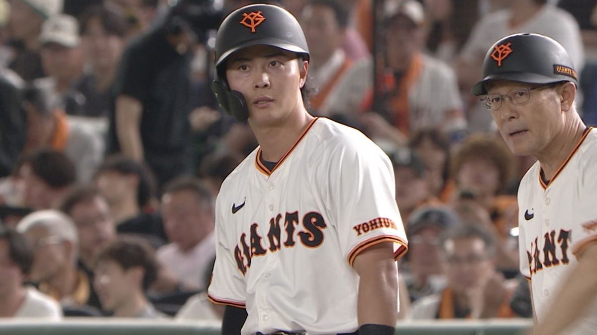 今季初安打を放った巨人の岡田悠希選手(画像:日テレジータス)