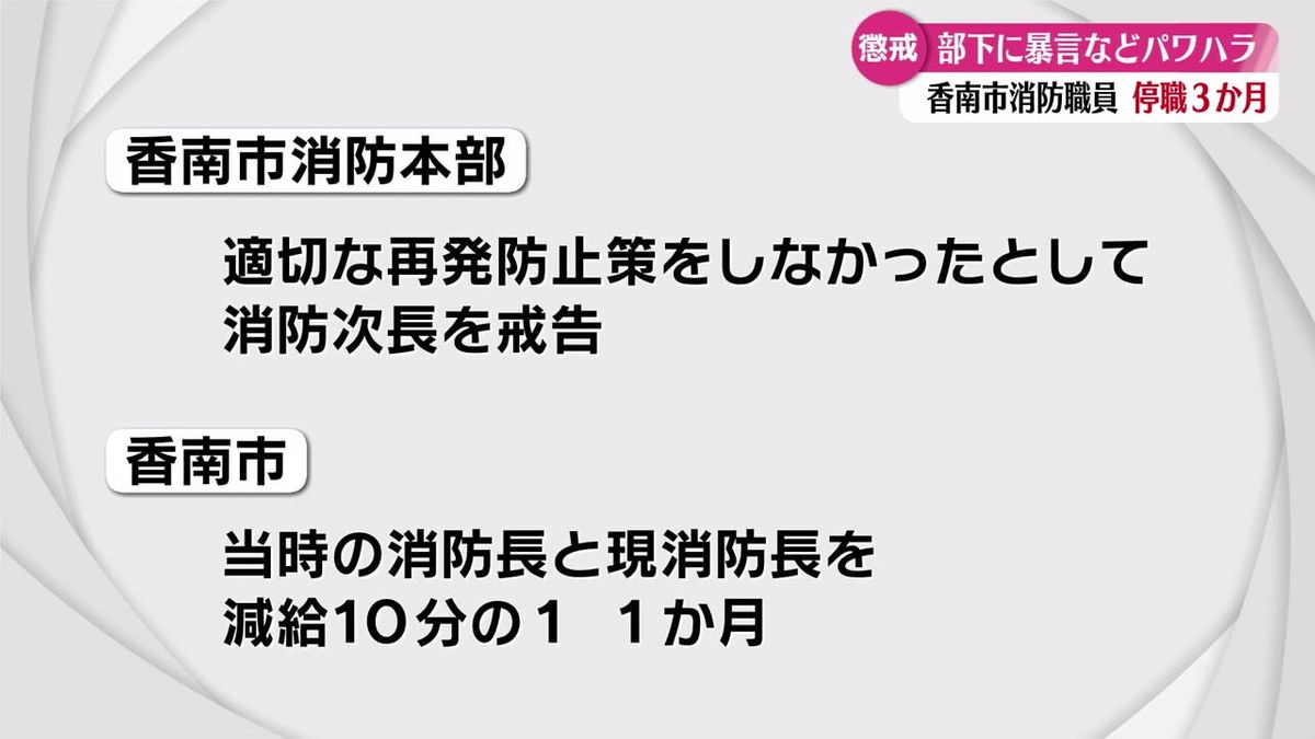 部下に暴言 パワハラ行為を繰り返した男性職員 停職3か月の懲戒処分 香南市消防本部【高知】