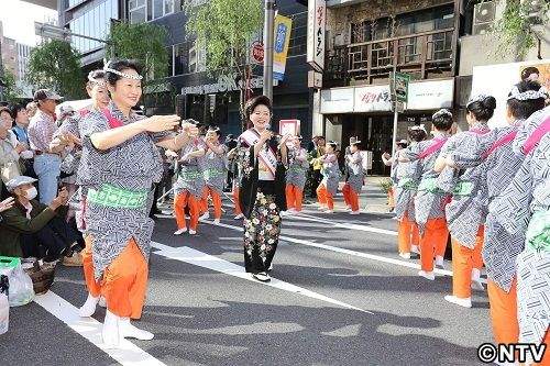 松前ひろ子銀座柳まつりでかっぽれと共演