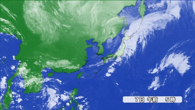 7日（火）午前5時の雲の様子