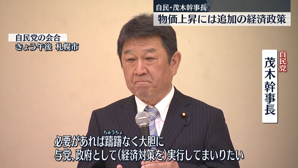 自民・茂木幹事長　物価上昇に追加の経済対策で対応する考え