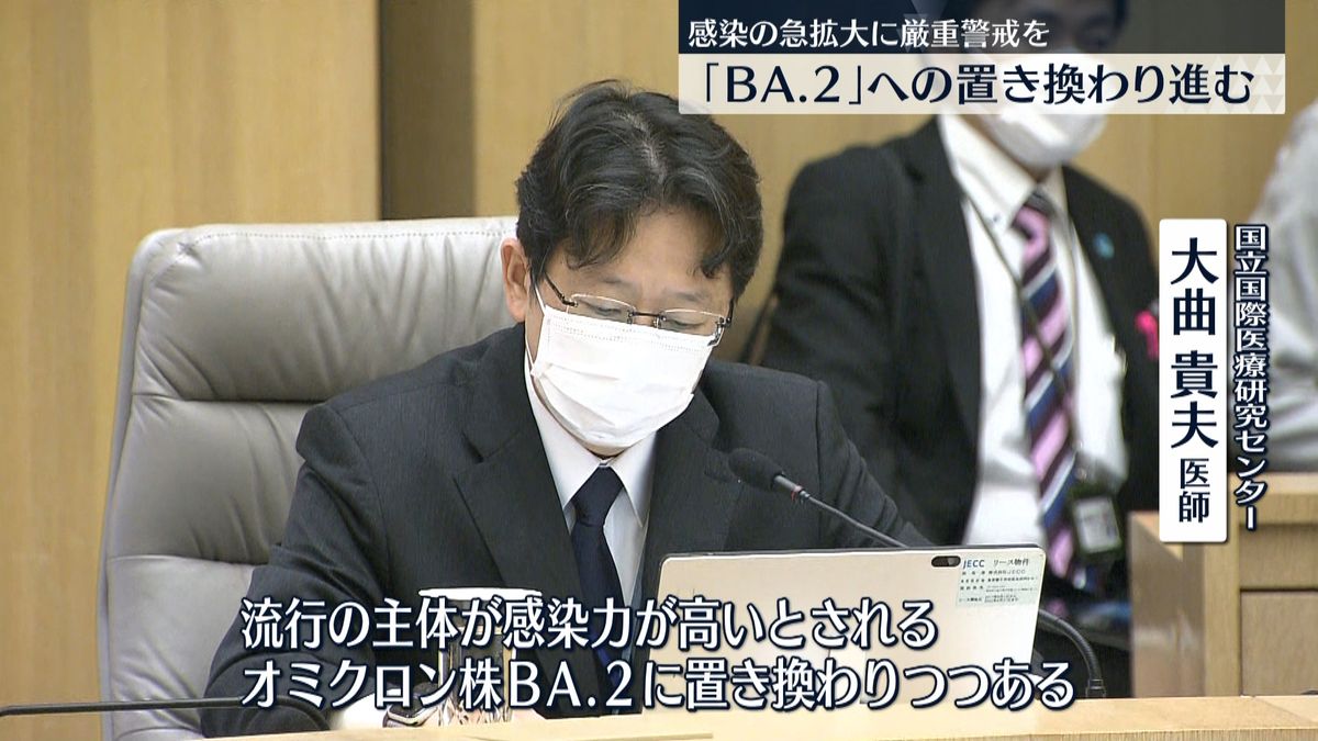 都コロナ分析会議　BA.2置き換わりによる急速な感染再拡大に警戒感