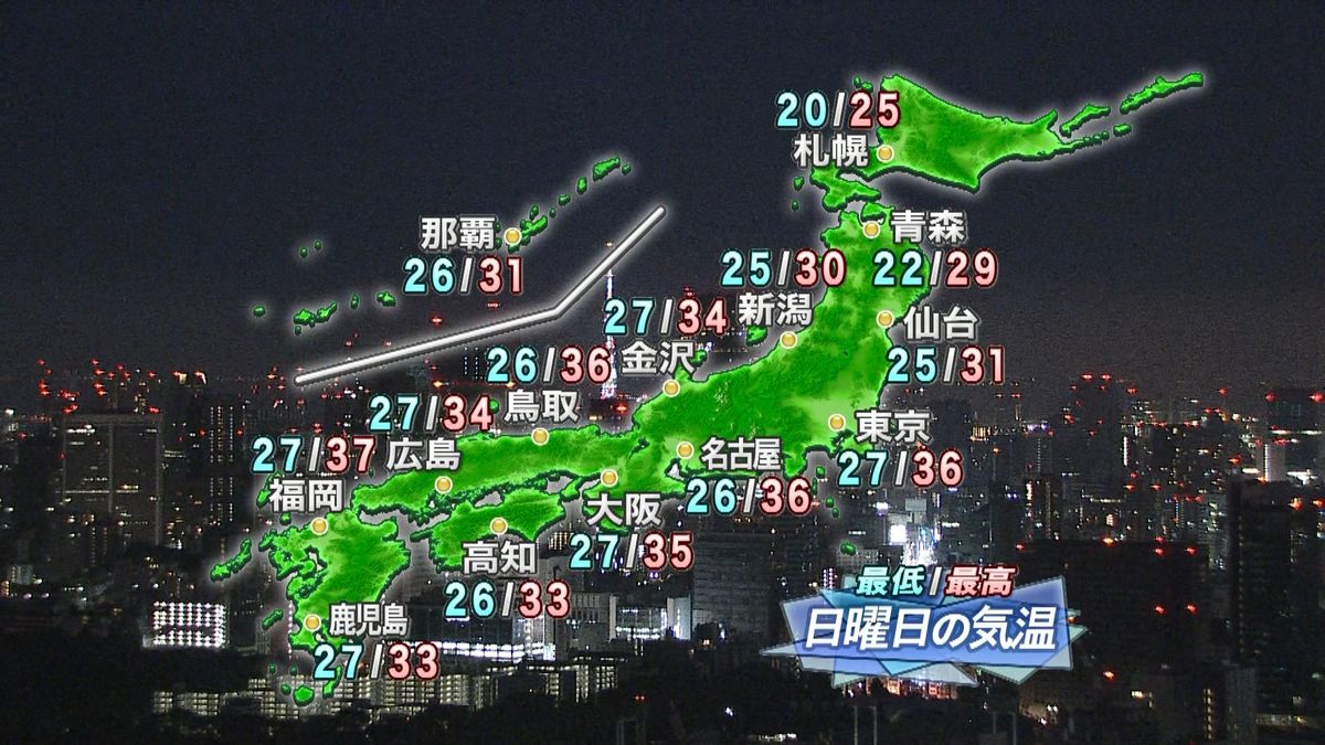 【２６日天気】関東から九州で厳しい暑さ