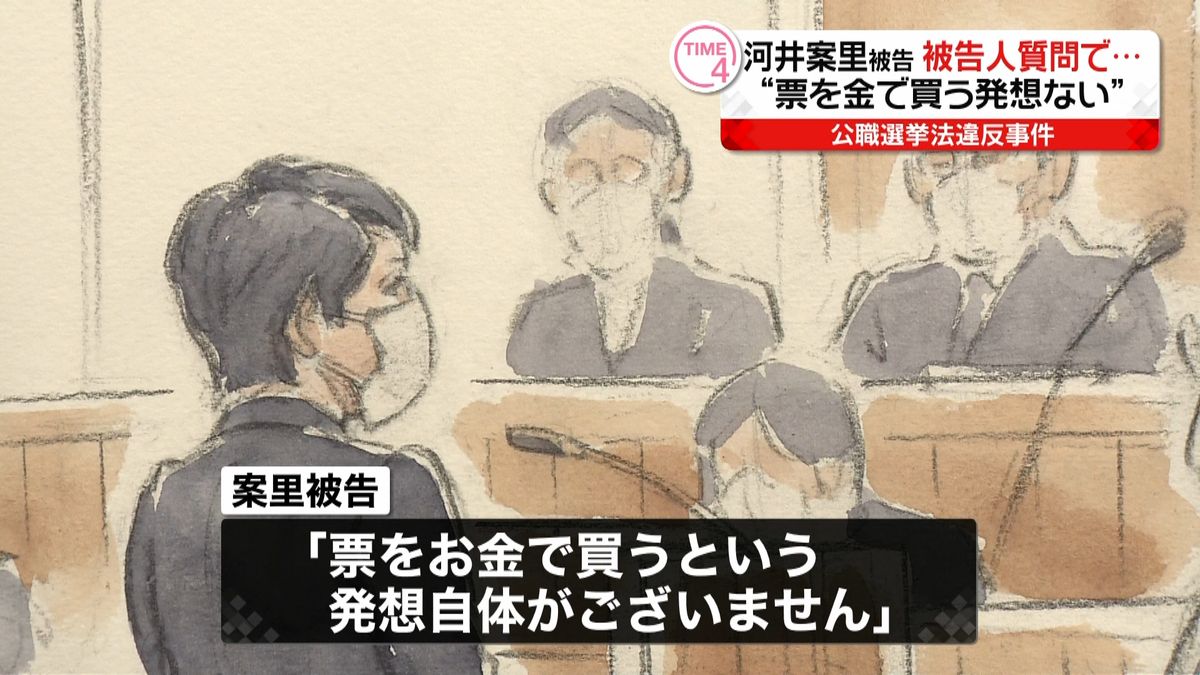 河井案里被告“票をお金で買う発想ない”