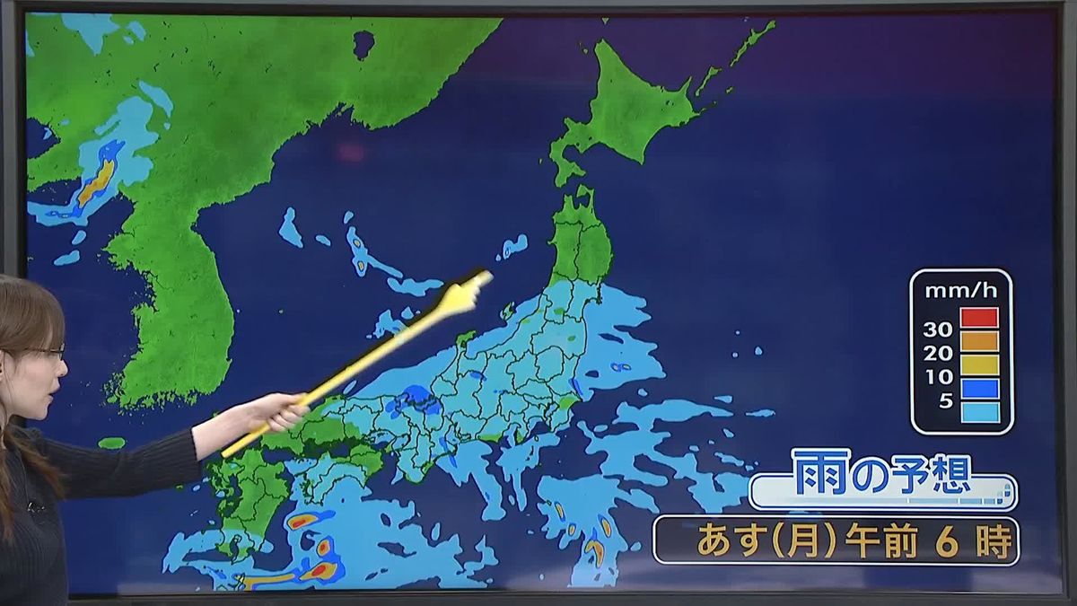 【天気】近畿～東北南部で雨の一日　関東沿岸部中心に激しく降る所も　北海道と東北北部は日中広く晴れ