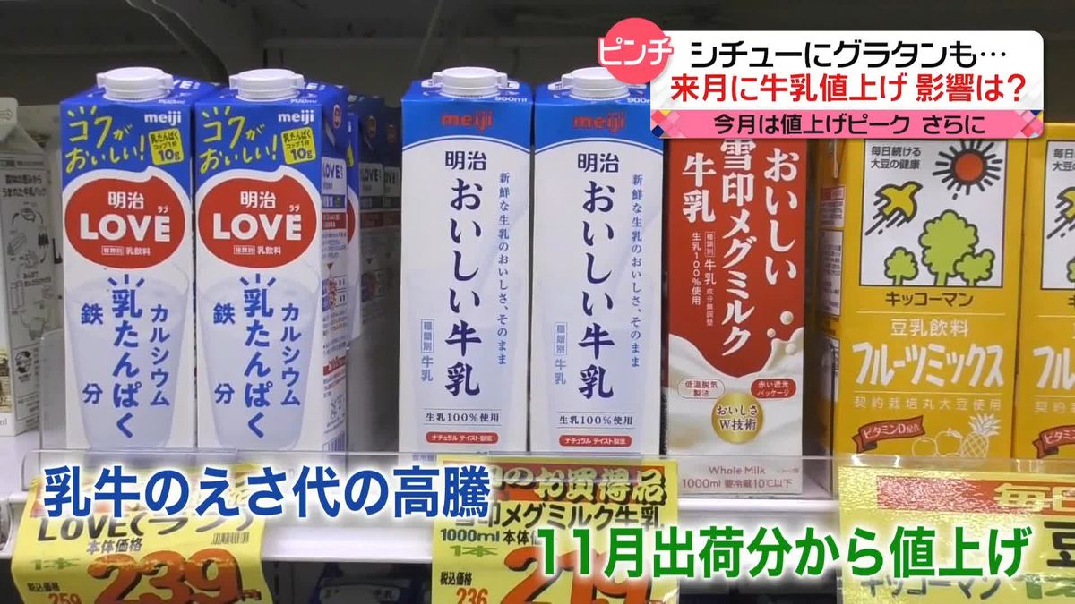11月から牛乳が値上げ　「買い置きできないので…」　パン屋にも影響が…