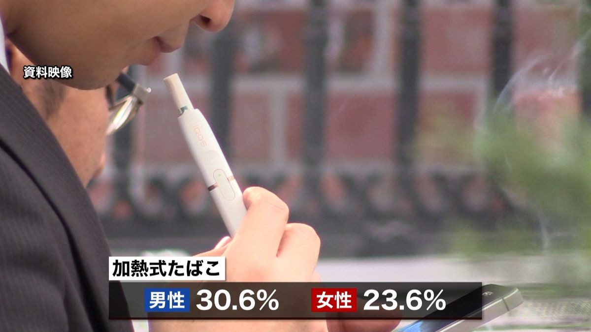 喫煙男性３割以上が「加熱式たばこ」